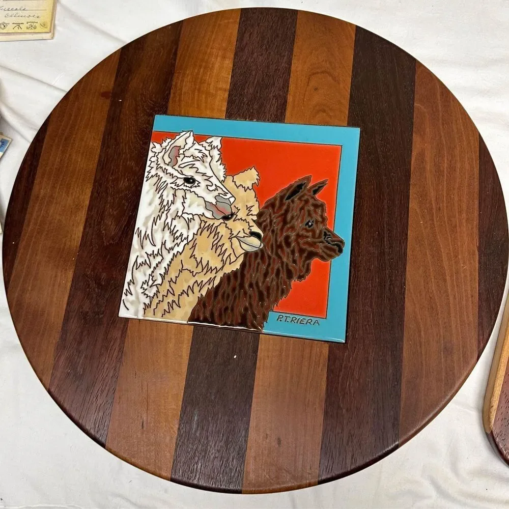 Purple Heart Wood Lazy Susan Cutting Board MAPLE Paduak Natural Real Handcrafted